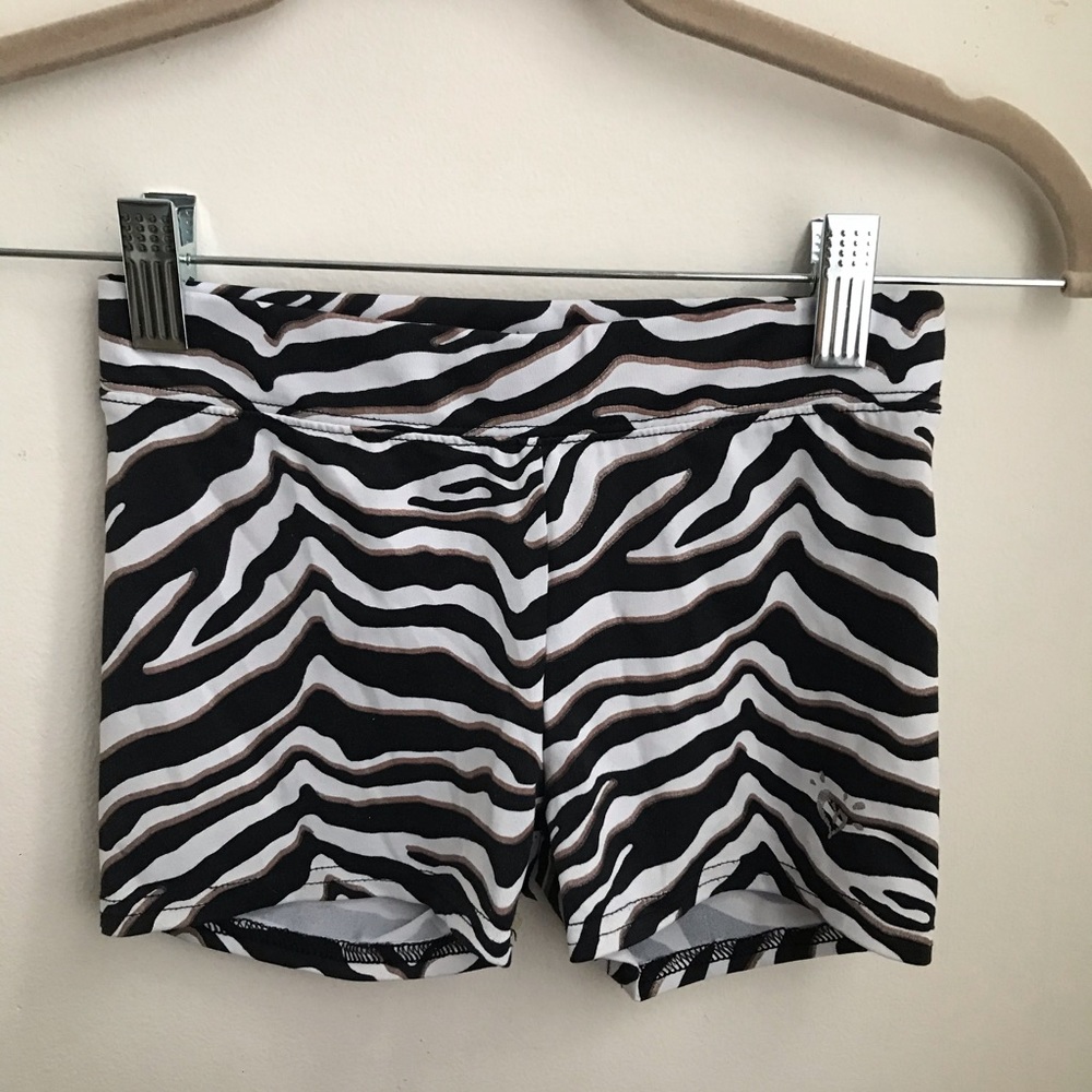 Justice Zebra Print Spandex Shorts